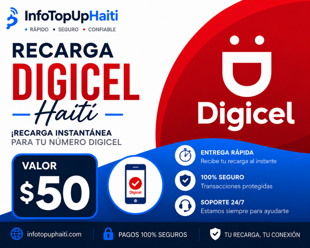 Recarga Digicel de $50